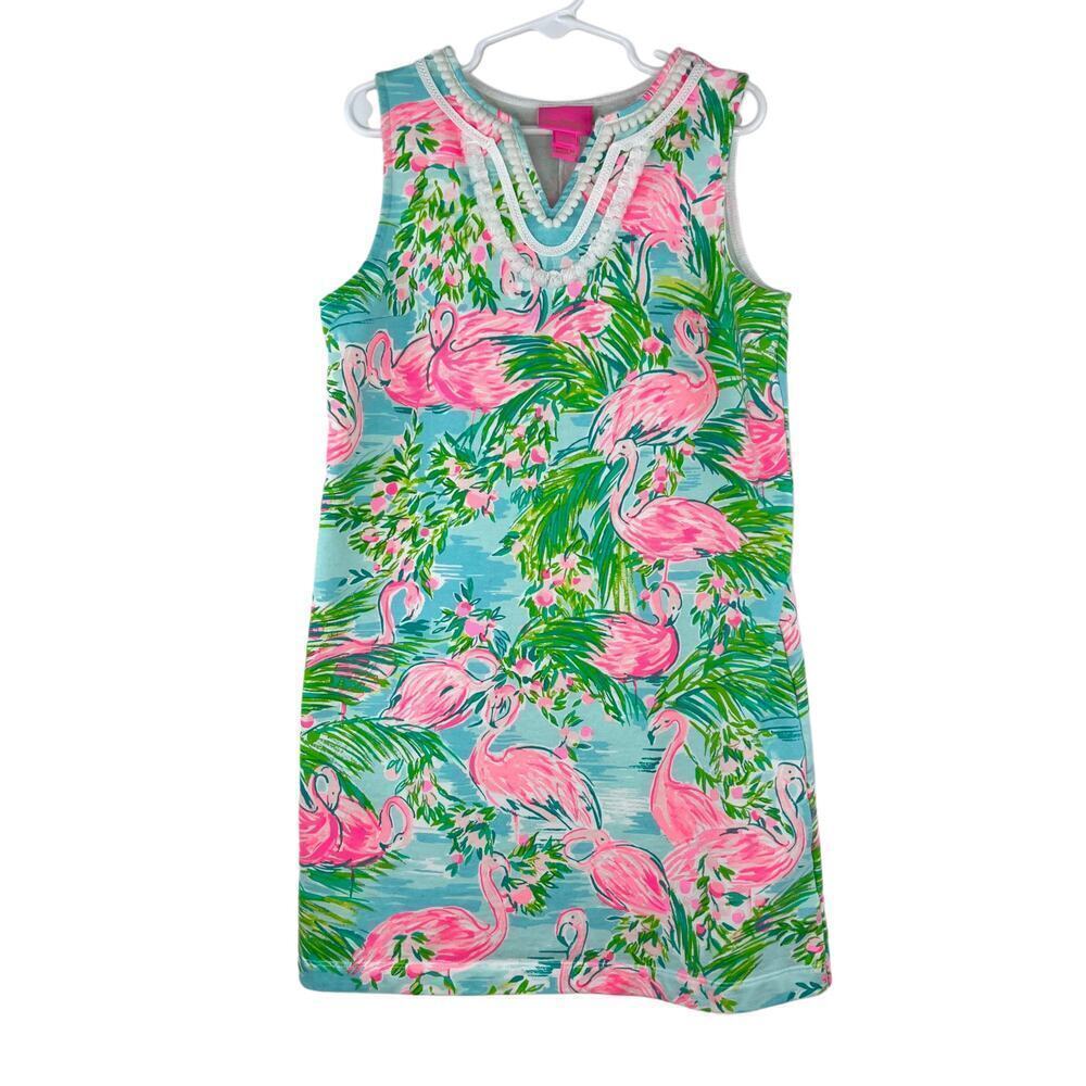 Lilly Pulitzer Pink and Green Flamingo Dress